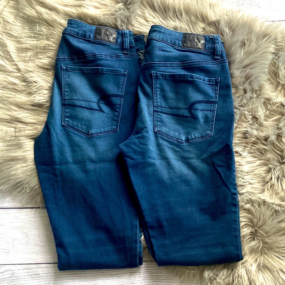 American Eagle Hi-Rise Super Super Stretch Jeggings  Dark Wash, Lot of 2 Size 8S